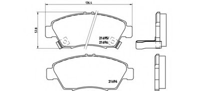 P28023 BREMBO Комплект тормозных колодок, дисковый тормоз