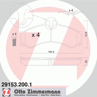 291532001 ZIMMERMANN Комплект тормозных колодок, дисковый тормоз