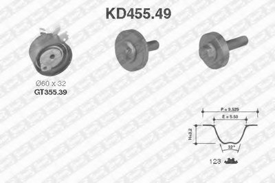 KD45549 SNR Комплект ремня ГРМ