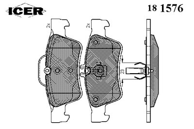 181576 ICER Комплект тормозных колодок, дисковый тормоз