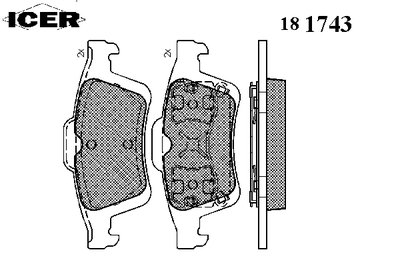 181743 ICER Комплект тормозных колодок, дисковый тормоз