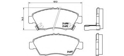 P28024 BREMBO Комплект тормозных колодок, дисковый тормоз