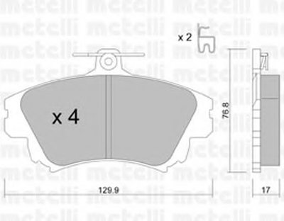 2202860 METELLI Комплект тормозных колодок, дисковый тормоз