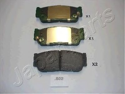 PPS02AF JAPANPARTS Комплект тормозных колодок, дисковый тормоз