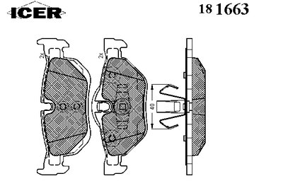 181663 ICER Комплект тормозных колодок, дисковый тормоз