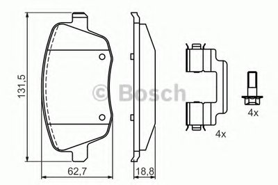 0986424829 BOSCH Комплект тормозных колодок, дисковый тормоз