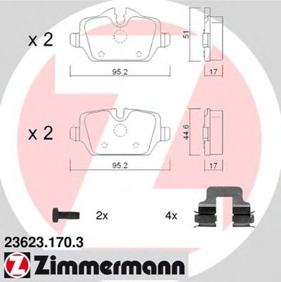 236231703 ZIMMERMANN Комплект тормозных колодок, дисковый тормоз