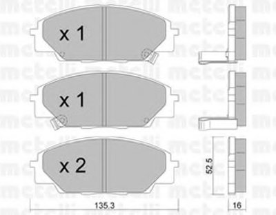 2204350 METELLI Комплект тормозных колодок, дисковый тормоз