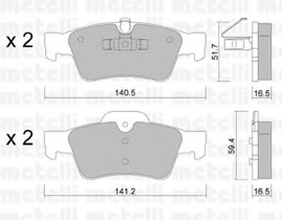 2205681 METELLI Комплект тормозных колодок, дисковый тормоз