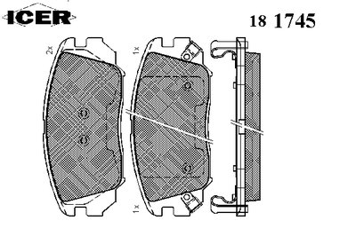 181745 ICER Комплект тормозных колодок, дисковый тормоз