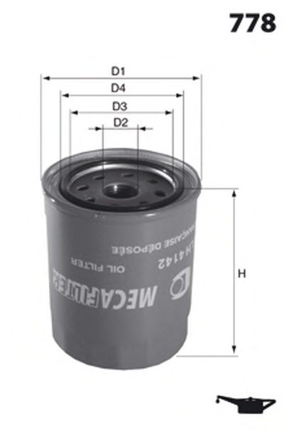 ELH4267 MECAFILTER Масляный фильтр