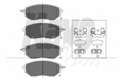 KBP8020 KAVO PARTS Комплект тормозных колодок, дисковый тормоз