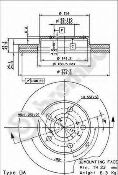 09918510 BREMBO Тормозной диск