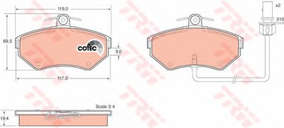 Комплект тормозных колодок, дисковый тормоз COTEC TRW купить