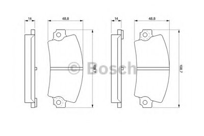 0986463490 BOSCH Комплект тормозных колодок, дисковый тормоз