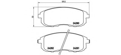 P23126 BREMBO Комплект тормозных колодок, дисковый тормоз