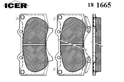 181665 ICER Комплект тормозных колодок, дисковый тормоз