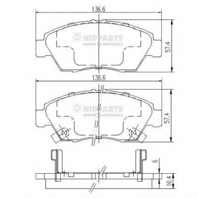 J3604033 NIPPARTS Комплект тормозных колодок, дисковый тормоз