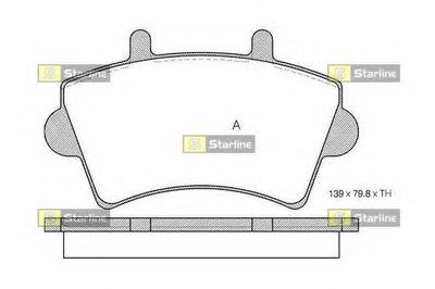 BDS201 STARLINE Комплект тормозных колодок, дисковый тормоз