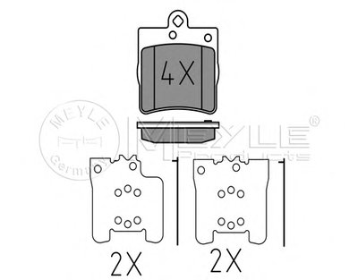 0252191915PD MEYLE Комплект тормозных колодок, дисковый тормоз