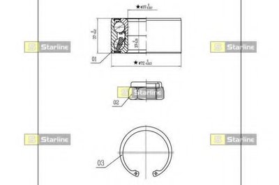 LO03554 STARLINE Комплект подшипника ступицы колеса