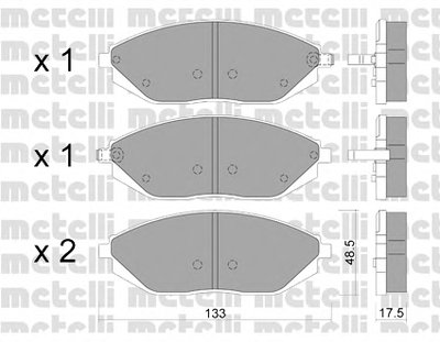 2209080 METELLI Комплект тормозных колодок, дисковый тормоз