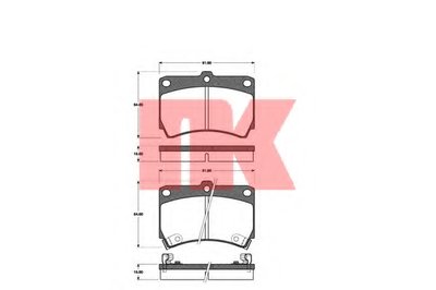 223220 NK Комплект тормозных колодок, дисковый тормоз