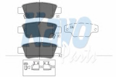 KBP2042 KAVO PARTS Комплект тормозных колодок, дисковый тормоз