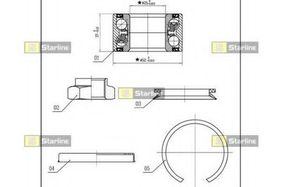 LO03556 STARLINE Комплект подшипника ступицы колеса