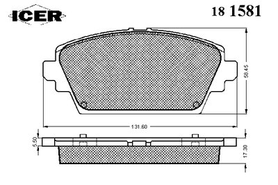 181581 ICER Комплект тормозных колодок, дисковый тормоз