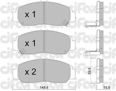 8224620 CIFAM Комплект тормозных колодок, дисковый тормоз