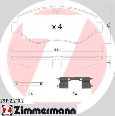 291922102 ZIMMERMANN Комплект тормозных колодок, дисковый тормоз