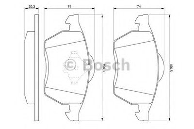 0986494003 BOSCH Комплект тормозных колодок, дисковый тормоз