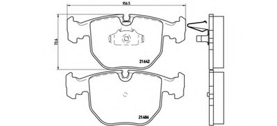 P06021 BREMBO Комплект тормозных колодок, дисковый тормоз