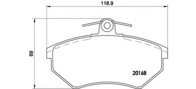 P85015 BREMBO Комплект тормозных колодок, дисковый тормоз