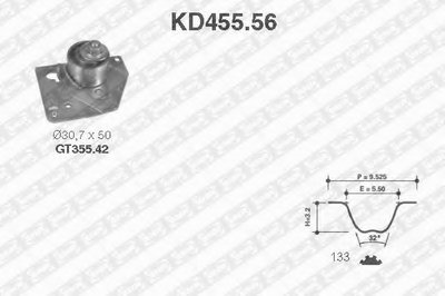 KD45556 SNR Комплект ремня ГРМ