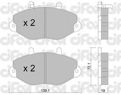 8221951 CIFAM Комплект тормозных колодок, дисковый тормоз