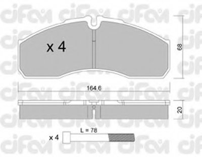 8225785 CIFAM Комплект тормозных колодок, дисковый тормоз