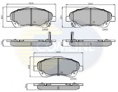 CBP31140 COMLINE Комплект тормозных колодок, дисковый тормоз