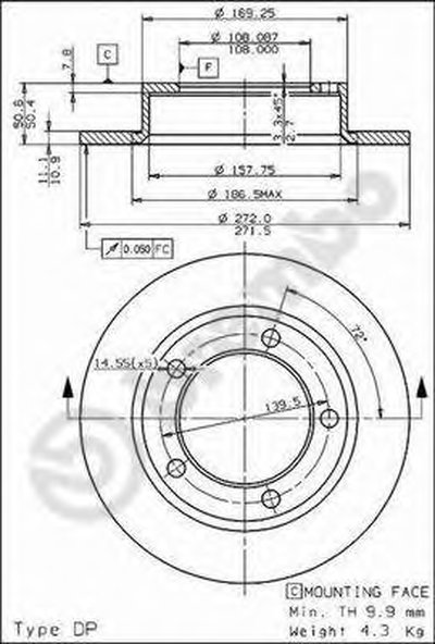 08393910 BREMBO Тормозной диск