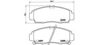 P28034 BREMBO Комплект тормозных колодок, дисковый тормоз