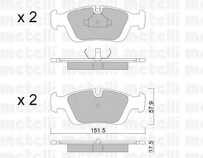 2201240 METELLI Комплект тормозных колодок, дисковый тормоз