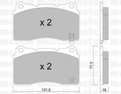 2202885 METELLI Комплект тормозных колодок, дисковый тормоз