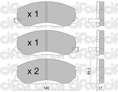 8223640 CIFAM Комплект тормозных колодок, дисковый тормоз