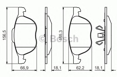 Комплект тормозных колодок, дисковый тормоз BOSCH купить