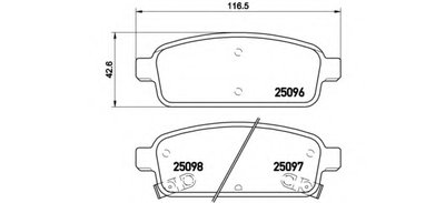 P59080 BREMBO Комплект тормозных колодок, дисковый тормоз