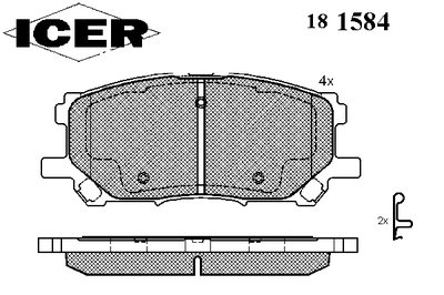 181584 ICER Комплект тормозных колодок, дисковый тормоз