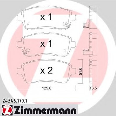 243461701 ZIMMERMANN Комплект тормозных колодок, дисковый тормоз