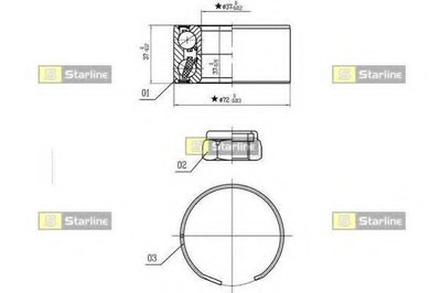 LO03596 STARLINE Комплект подшипника ступицы колеса