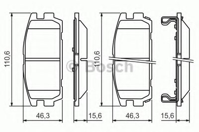 0986494137 BOSCH Комплект тормозных колодок, дисковый тормоз